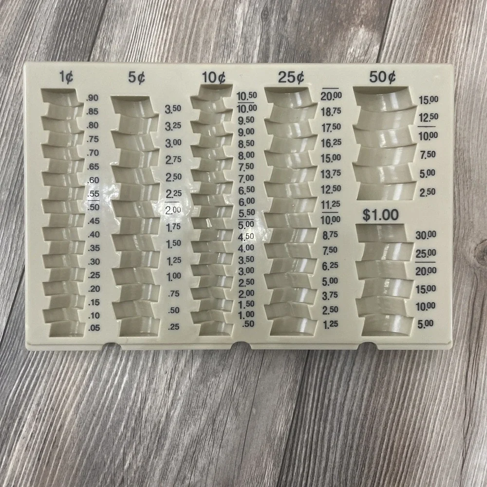 One-Piece Plastic Coin Counting Tray / Coin Sorter GUC
